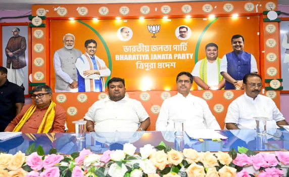 Tripura BJP holds crucial meeting ahead of Village Committee polls.